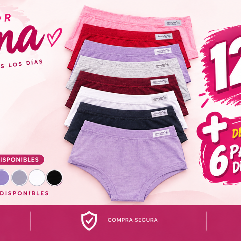 ROPA INTERIOR Femenina 12 x 99 SOLES + 6 PARES DE MEDIA DE REGALO
